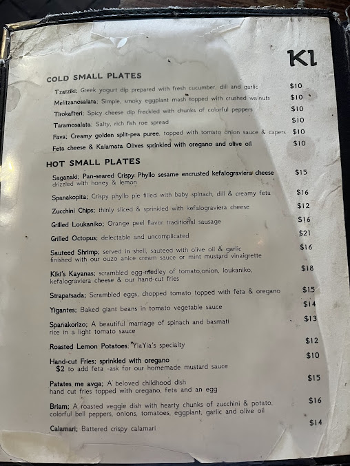 Menu Kiki's - 2