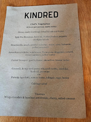 Menu Kindred Restaurant - 1