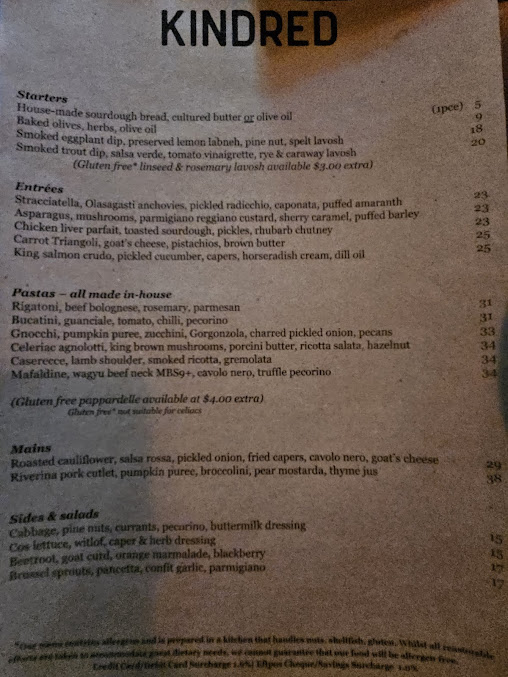 Menu Kindred Restaurant - 3