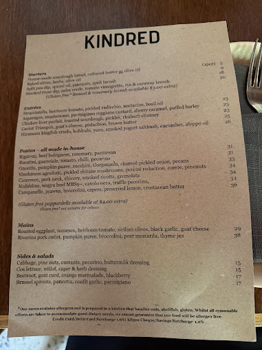 Menu Kindred Restaurant - 7