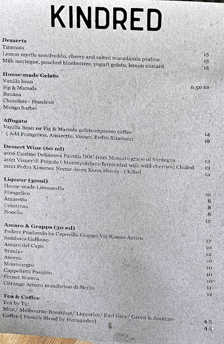 Menu Kindred Restaurant - 8