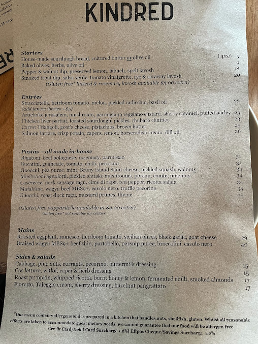 Menu Kindred Restaurant - 9