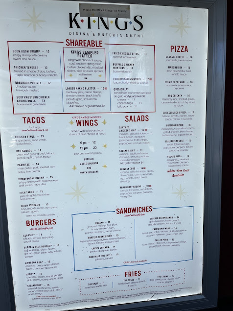 Menu Kings Dining Entertainment Orlando - 4