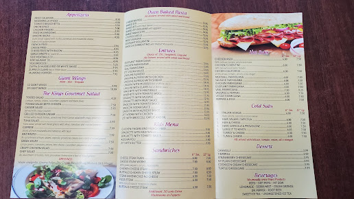 Menu Kings Pizza By Italian Bistro - 0