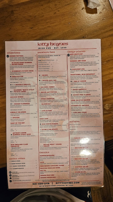 Menu Kitty Hoyne's Irish Pub - 0