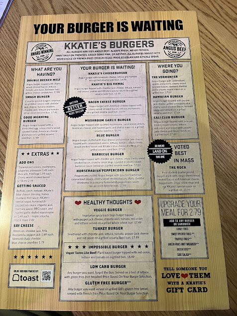 Menu Kkaties Burger Bar Hyannis - 0