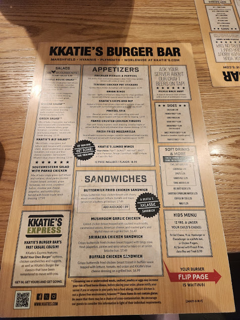 Menu Kkaties Burger Bar Hyannis - 1