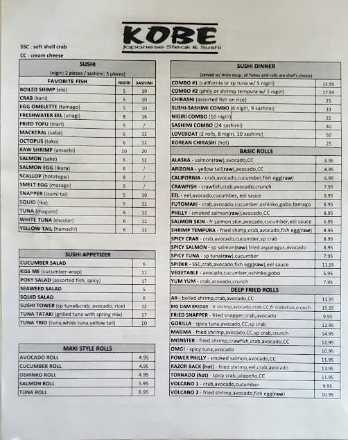 Menu Kobe Japanese Steakhouse Sushi - 0