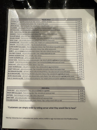 Menu Kobe Japanese Steakhouse Sushi - 1