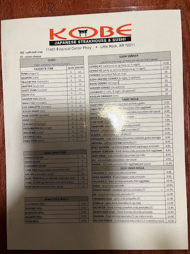 Menu Kobe Japanese Steakhouse Sushi - 6