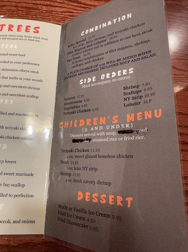 Menu Kobe Japanese Steakhouse Sushi - 9