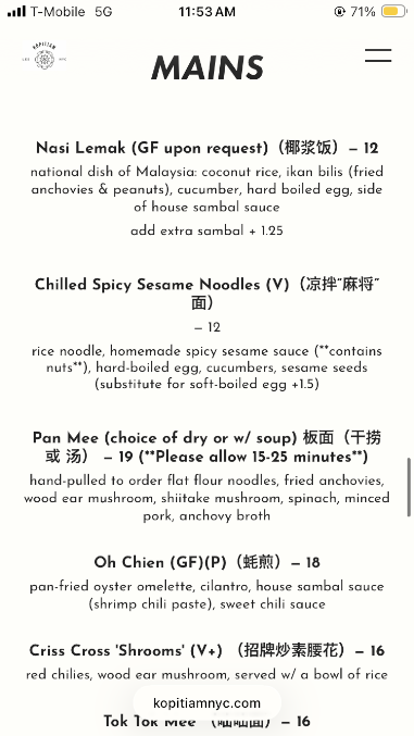 Menu Kopitiam - 0
