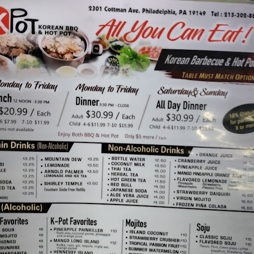 Menu Kpot Korean Bbq Hot Pot Philadelphia - 1