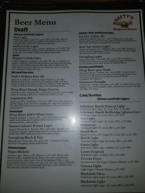 Menu Krafty's Pizza Pub - 5