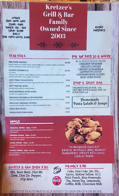 Menu Kretzers Grill And Bar - 1