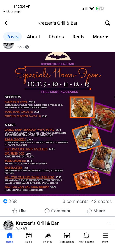 Menu Kretzers Grill And Bar - 2