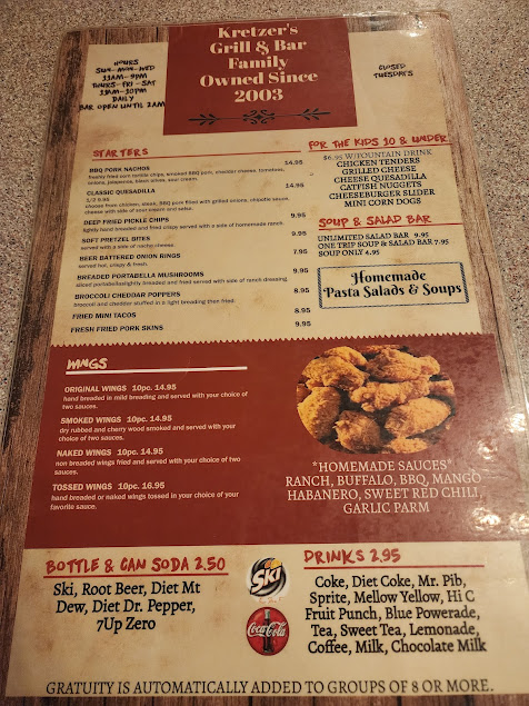 Menu Kretzers Grill And Bar - 6