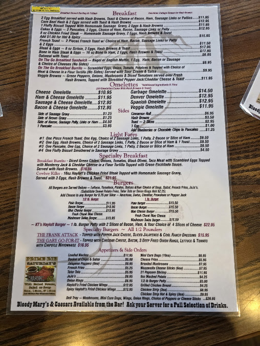 Menu Kt's Hayloft Saloon - 3