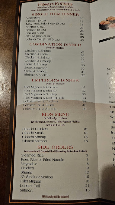 Menu Kyoto Japanese Restaurant - 1