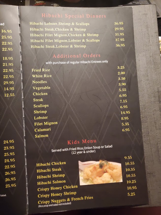 Menu Kyoto Sushi Steak House - 1