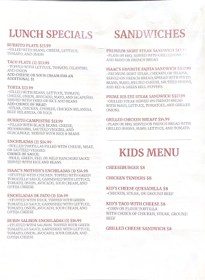 Menu La Casa De Isaac & Moishe - 5