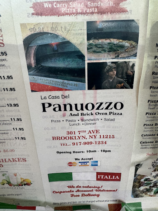 Menu La Casa Del Panuozzo And Brick Oven Pizza - 1