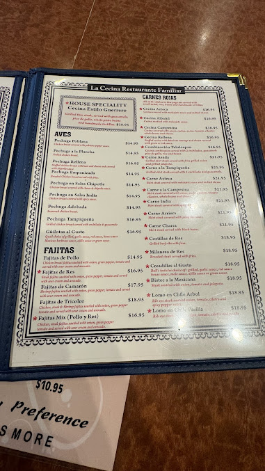 Menu La Cecina Restaurant Familiar 3 - 3