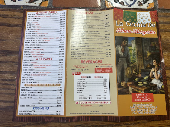Menu La Cocina De Mama Margarita - 2