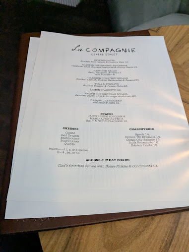 Menu La Compagnie Centre Street - 1