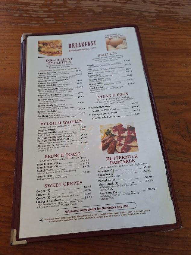 Menu La Crosse Family Restaurant - 0