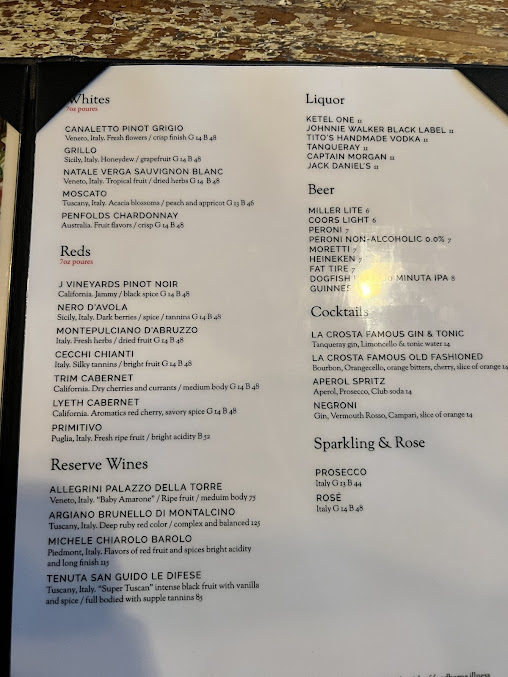 Menu La Crosta Woodfire Pizzeria Italiana - 5
