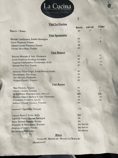 Menu La Cucina Ristorante Italiano - 2