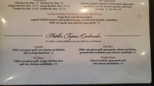 Menu La Escondida Mexican Grill - 0