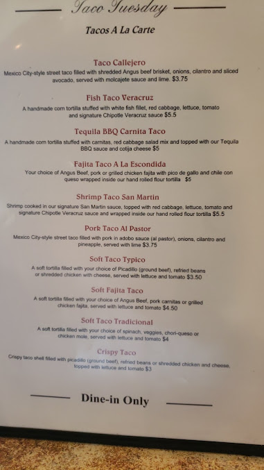Menu La Escondida Mexican Grill - 9
