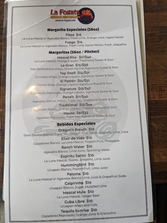 Menu La Fogata Restaurant Evans - 5