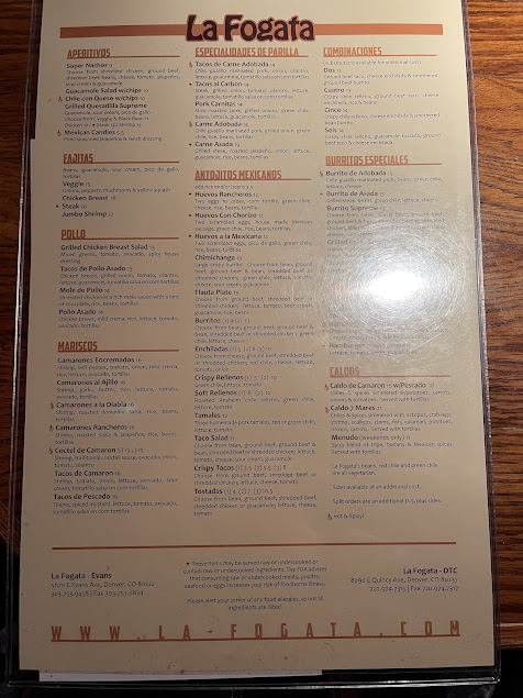 Menu La Fogata Restaurant Evans - 6