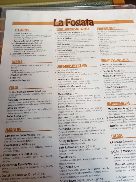 Menu La Fogata Restaurant Evans - 8