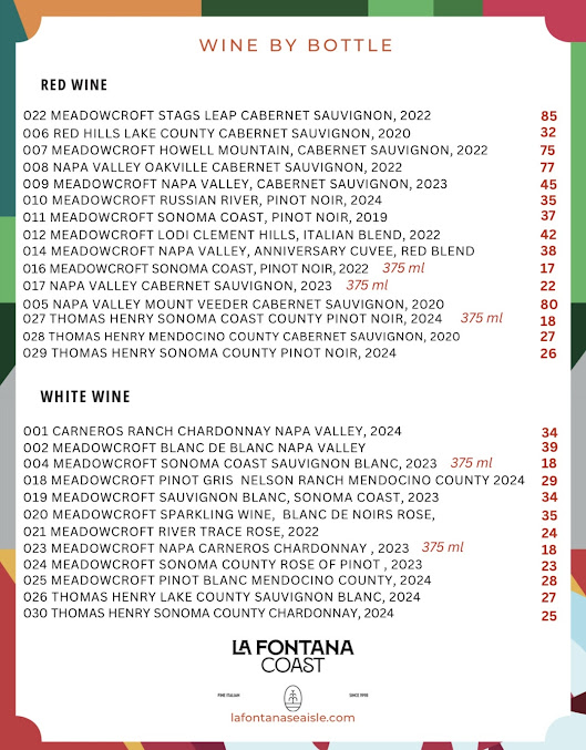 Menu La Fontana Coast - Sea Isle City - 0