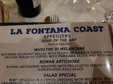 Menu La Fontana Coast - Sea Isle City - 1