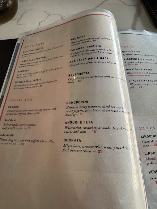 Menu La Fontana Coast - Sea Isle City - 6