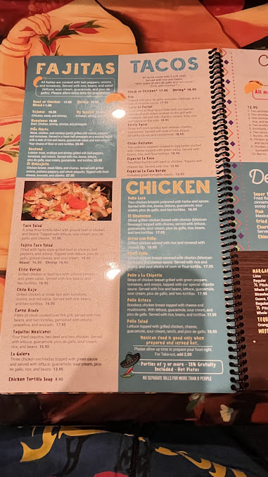 Menu La Galera Mexican Restaurant - 2