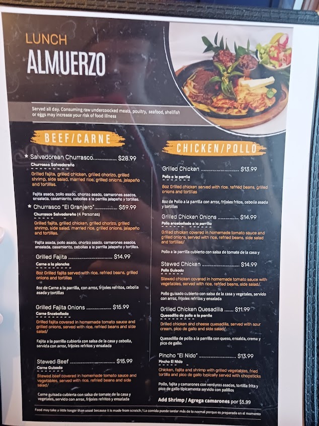 Menu La Granja El Nido - 1