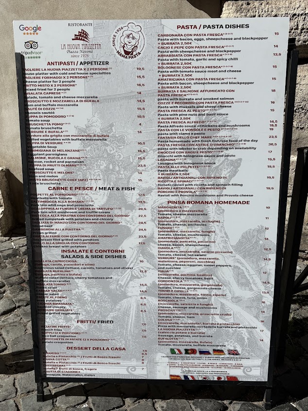 Menu La Nuova Piazzetta Navona - 0