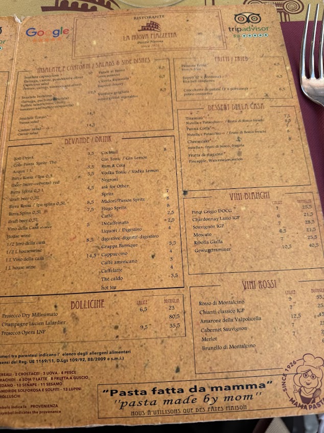 Menu La Nuova Piazzetta Navona - 9