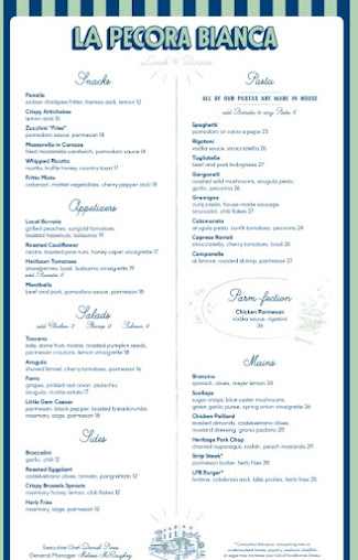 Menu La Pecora Bianca Soho - 0