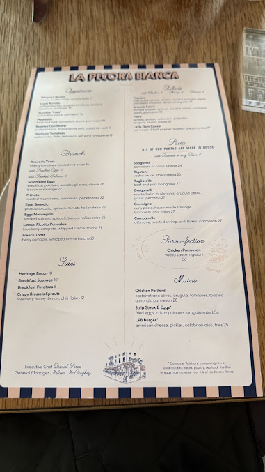Menu La Pecora Bianca Soho - 3