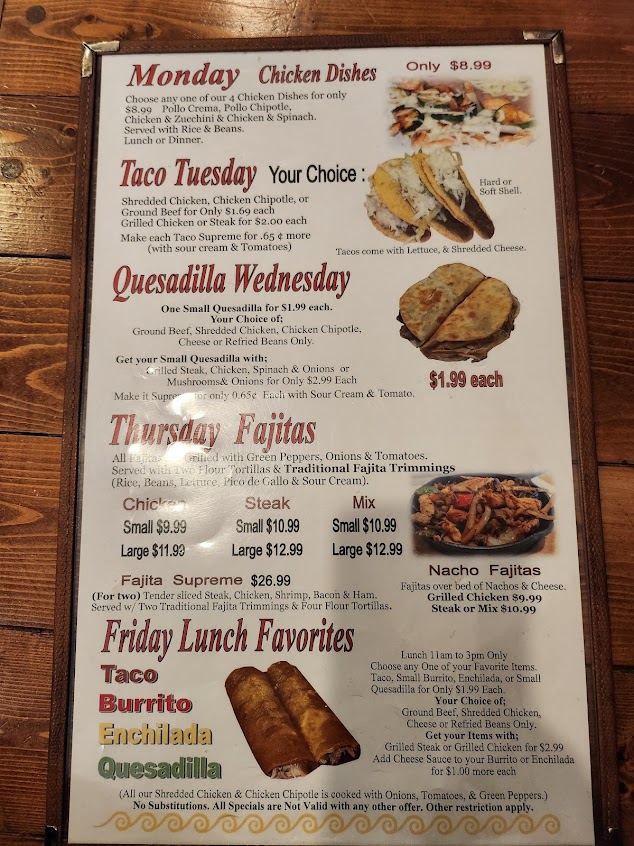 Menu La Ribera Mexican Restaurant - 0