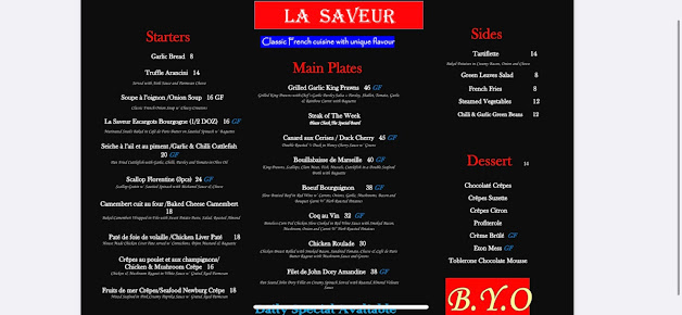 Menu La Saveur French Restaurant - 5