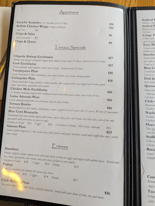 Menu La Terraza De Taos Cocina - 1