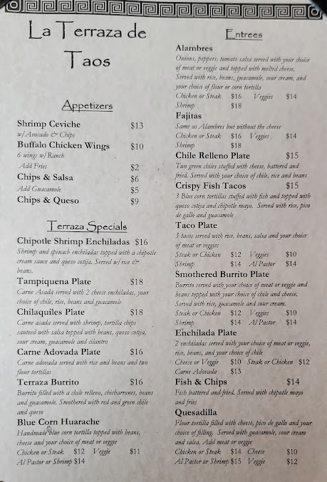 Menu La Terraza De Taos Cocina - 2